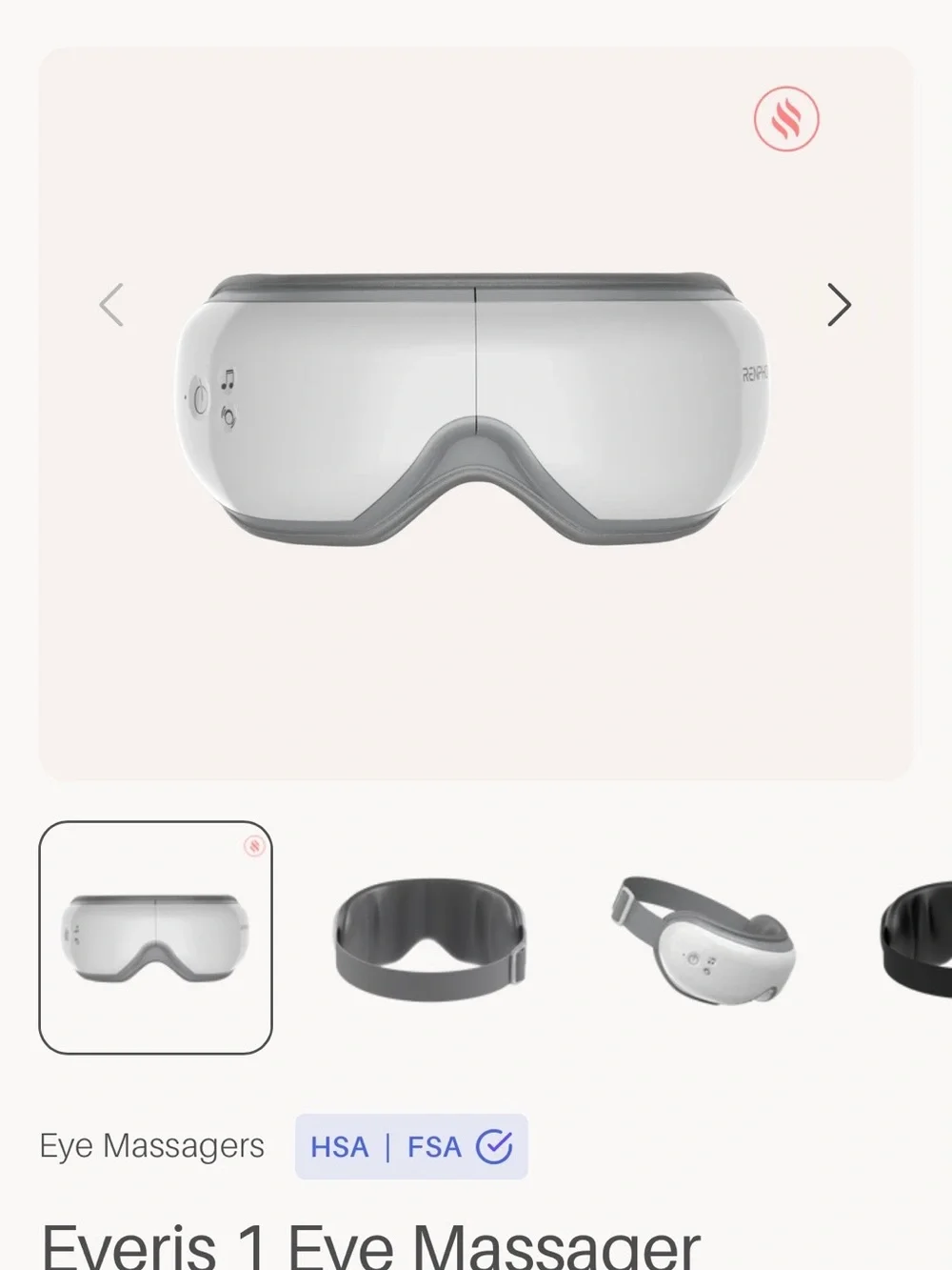 Everis 1 Eye Massager — White & Gray Soothing Eye Therapy